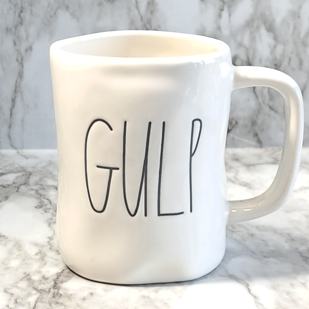 Rae Dunn By Magenta GULP White Coffee/Tea Ceramic Mug 12 oz